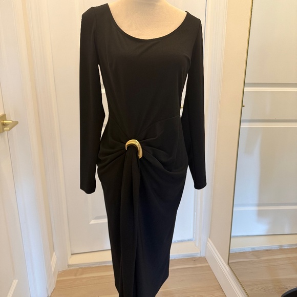 DONNA KARAN SIZE 6 BLACK DRESS - Picture 1 of 10